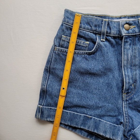 American Apparel Denim High Waist Cuff Shorts - Picture 5 of 9
